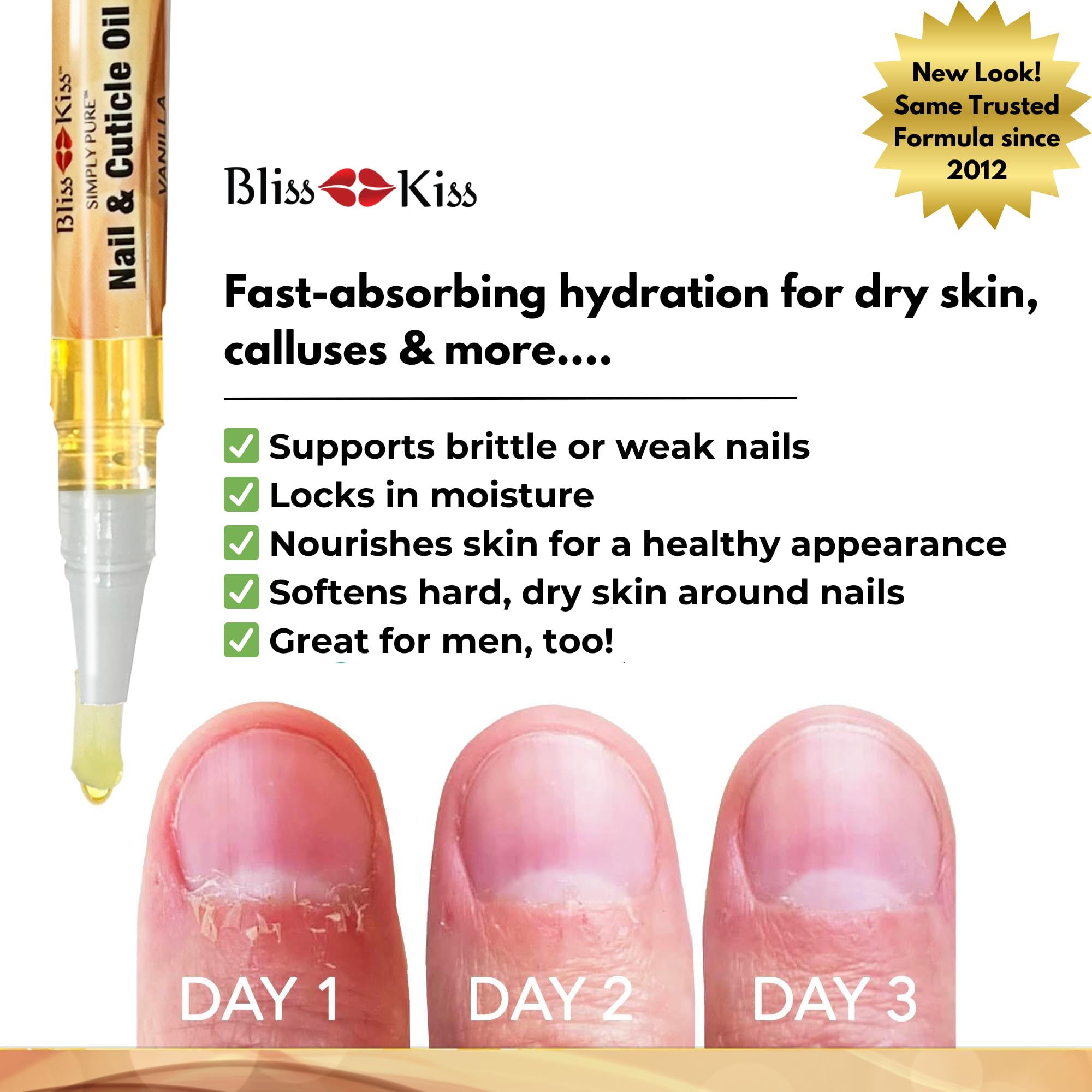 Bliss Kiss absorción rápida: aceite ligero no graso para uñas.