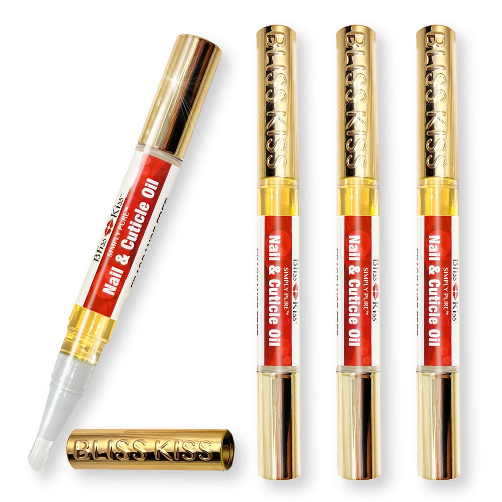 Bliss Kiss aceite cutículas sin fragancia en bolígrafo 4-pack hidrata cutículas.