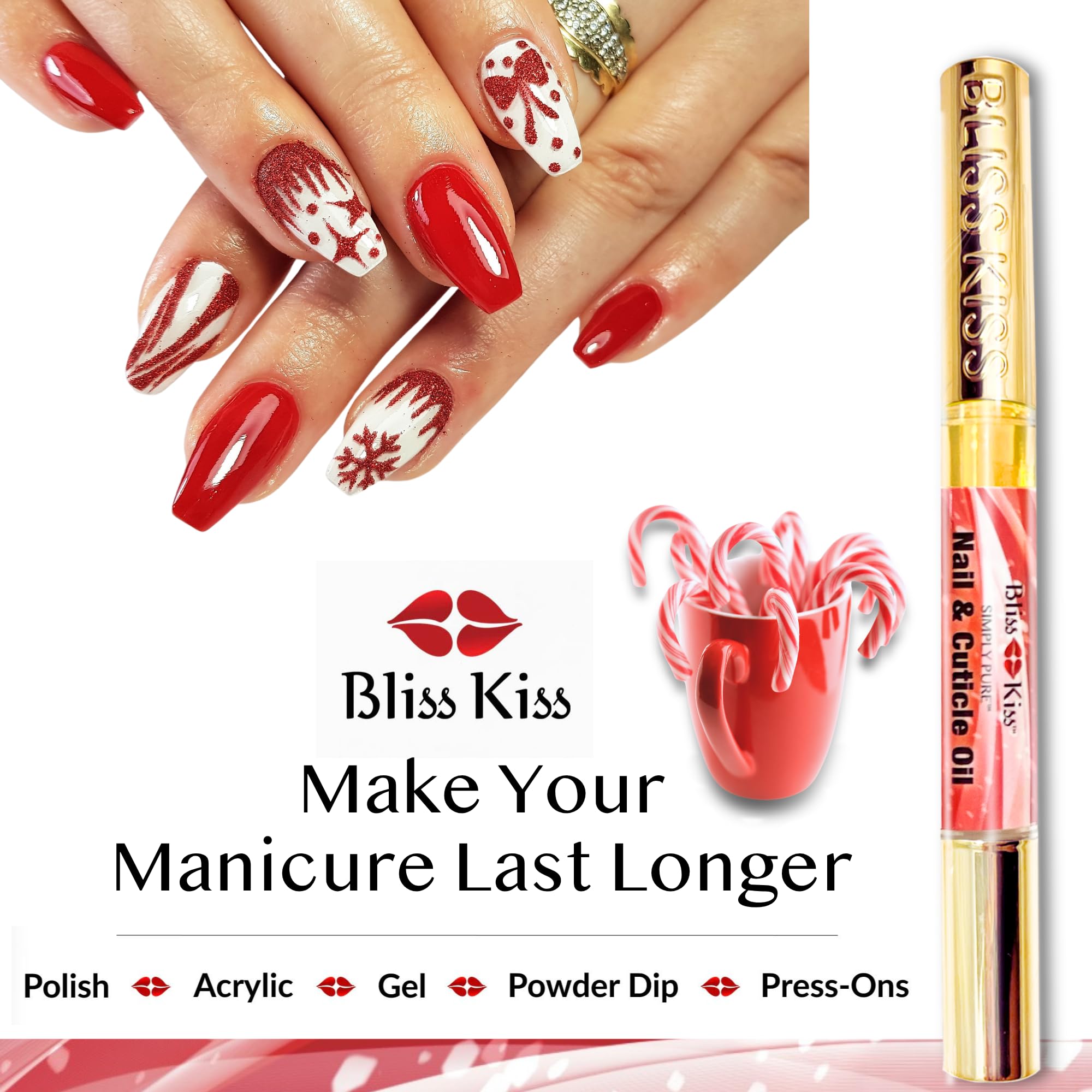 Bliss Kiss cuidado de manos diario para piel alrededor de uñas suave.