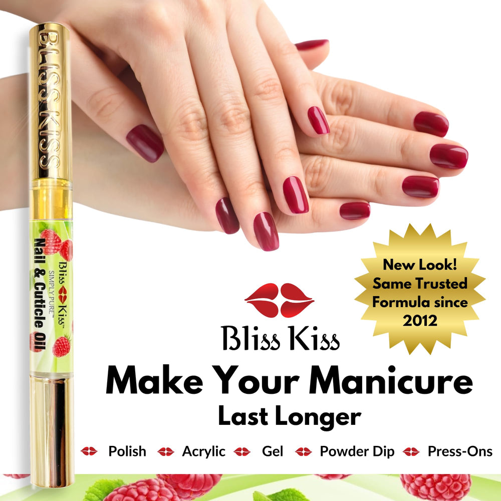 Bliss Kiss Envase Portatil: aceite de uñas ideal para retoques en cualquier lugar.