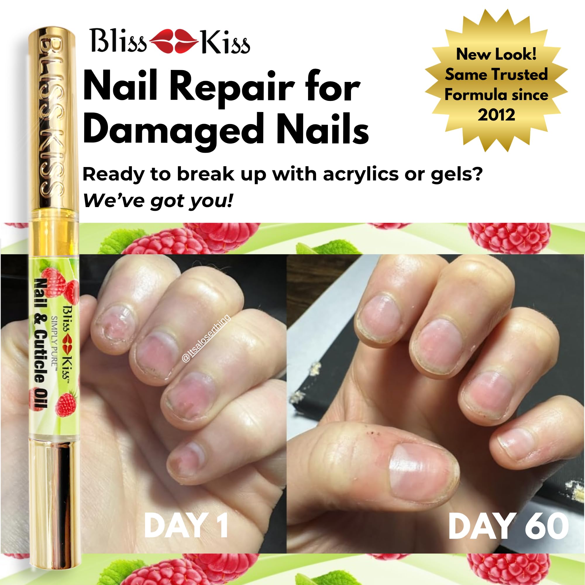 Bliss Kiss Hecho en USA Familia: fórmula confiable de cuidado de uñas.