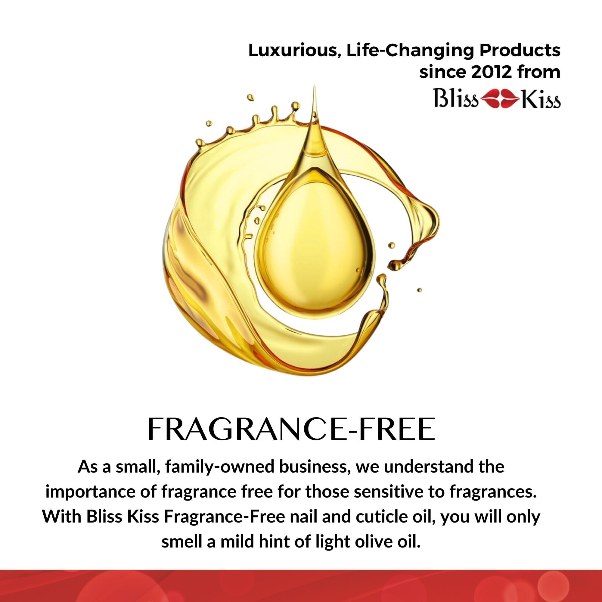 Bliss Kiss hidratación en piel alrededor de uñas para flexibilidad.