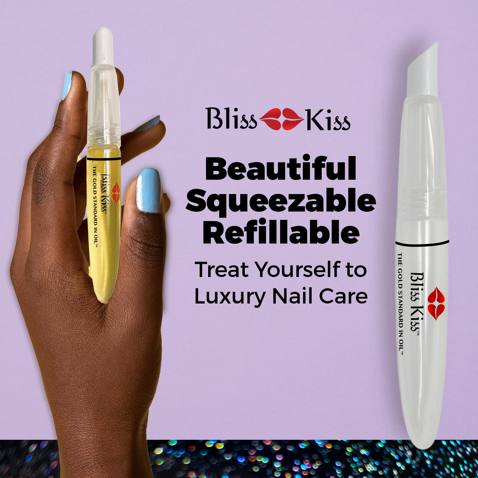 Bliss Kiss manicura con acabado saludable y pulido.