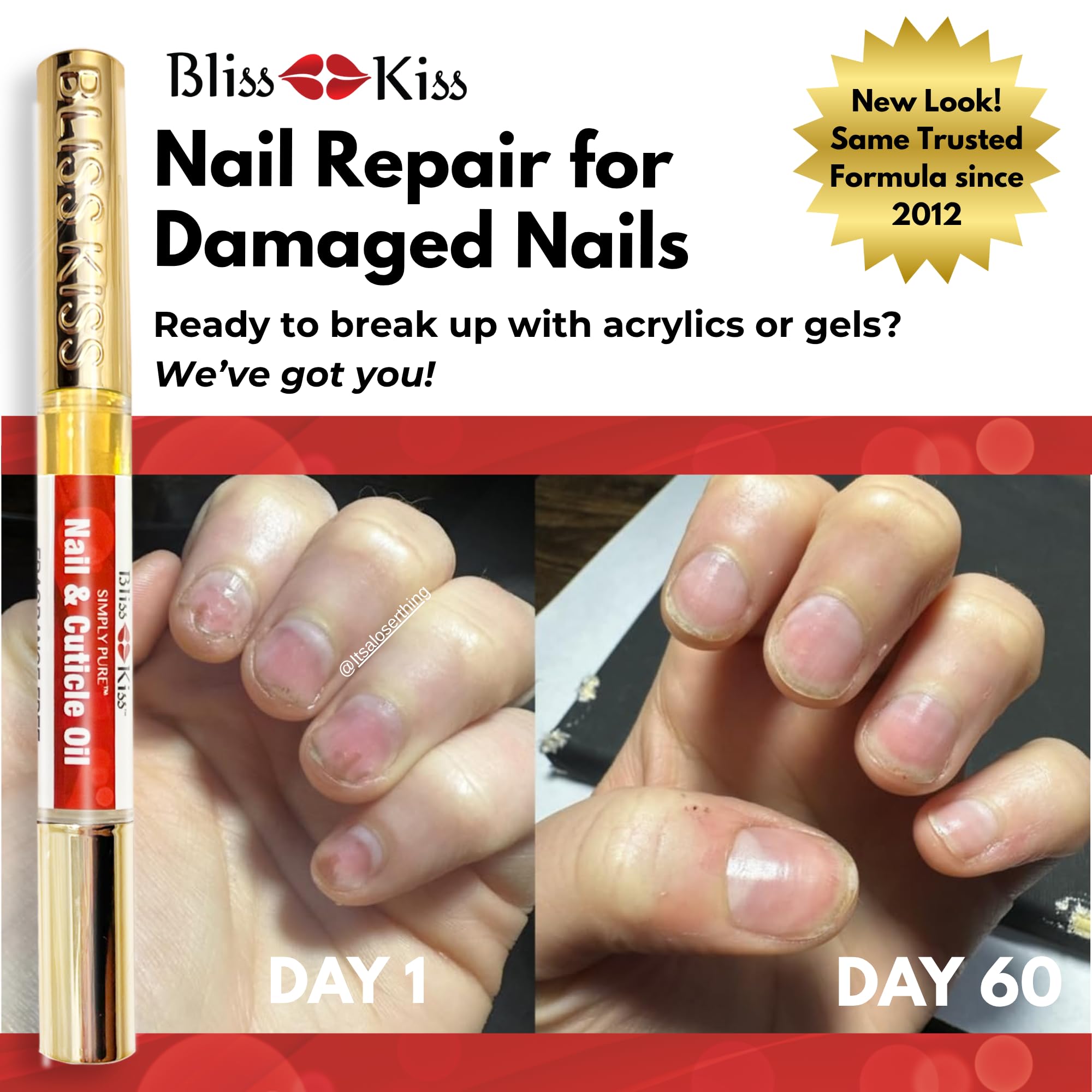 Bliss Kiss tamaño portátil para cuidado de uñas en cualquier lugar.
