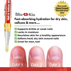 Bliss Kiss uñas más flexibles gracias al aceite para cutículas.