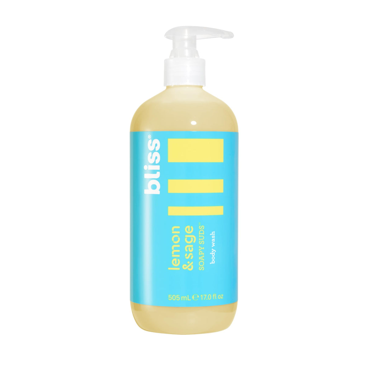 Bliss Lavado corporal espumoso Limón y Salvia en botella para despertar la ducha