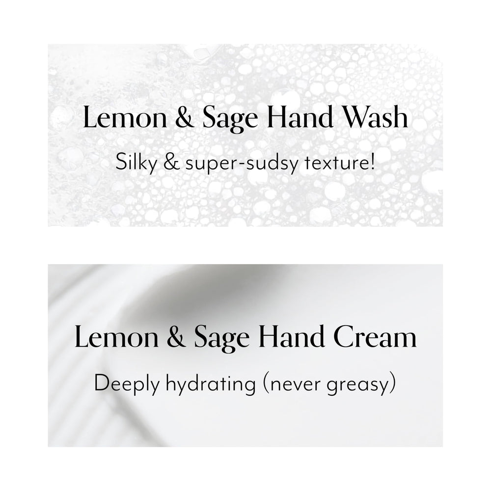 Bliss Lemon & Sage – Duo mains en affichage, présentation élégante dans la salle de bains.