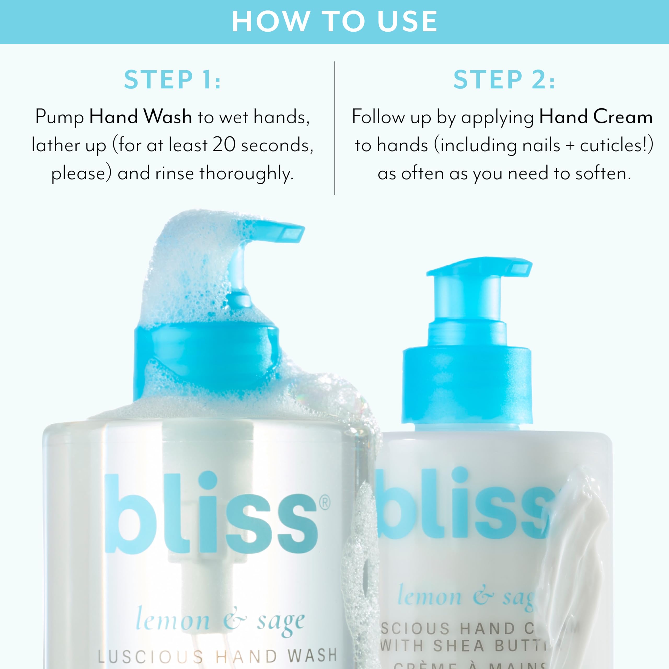 Bliss Lemon & Sage – Mousse délicate pendant le lavage, sensation fraîche et propre.