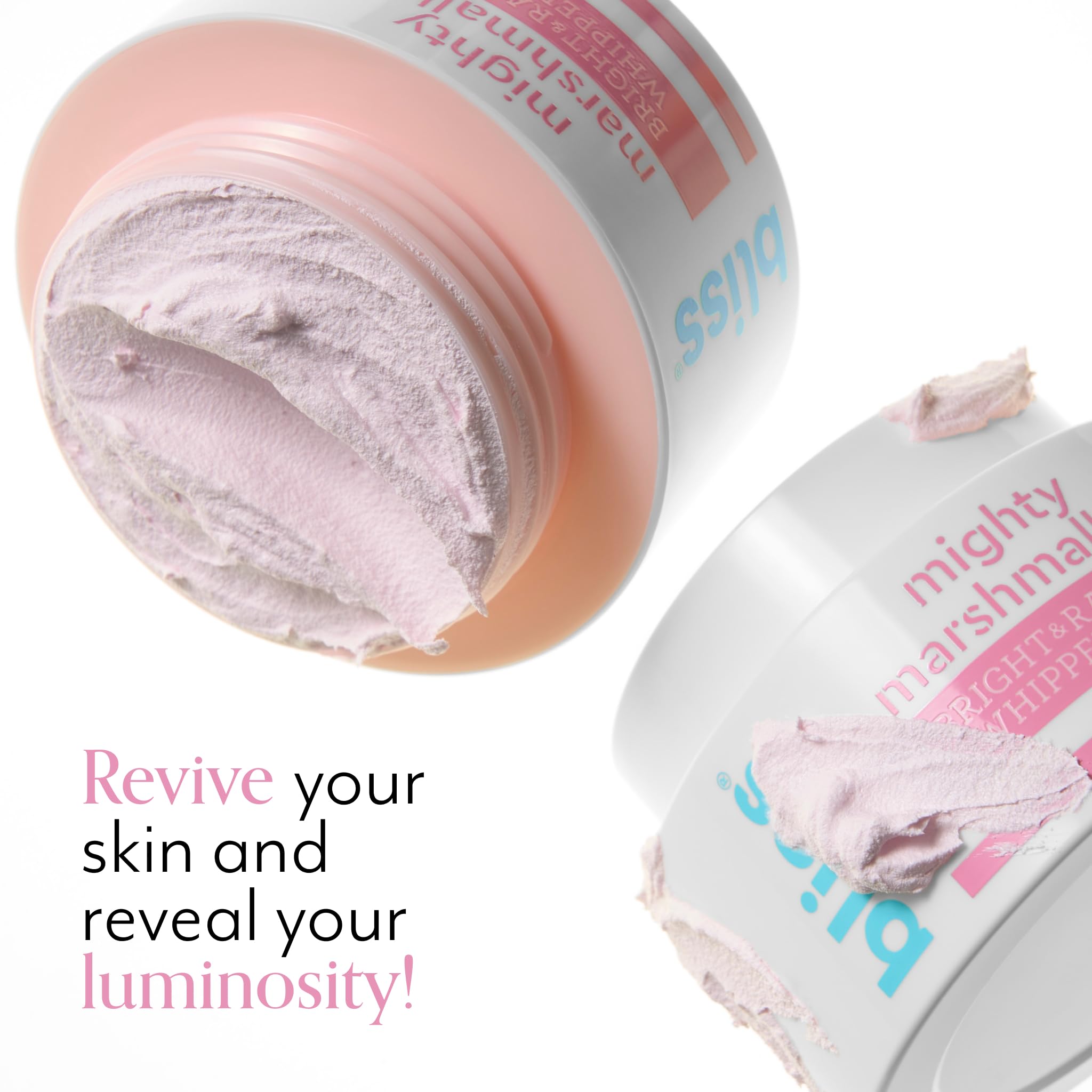 Bliss Mighty Marshmallow mascarilla 15 minutos para resultados rápidos.