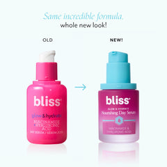 Bliss Glow & Hydrate Serum ingredientes destacan niacinamida y ácido hialurónico para luminosidad.