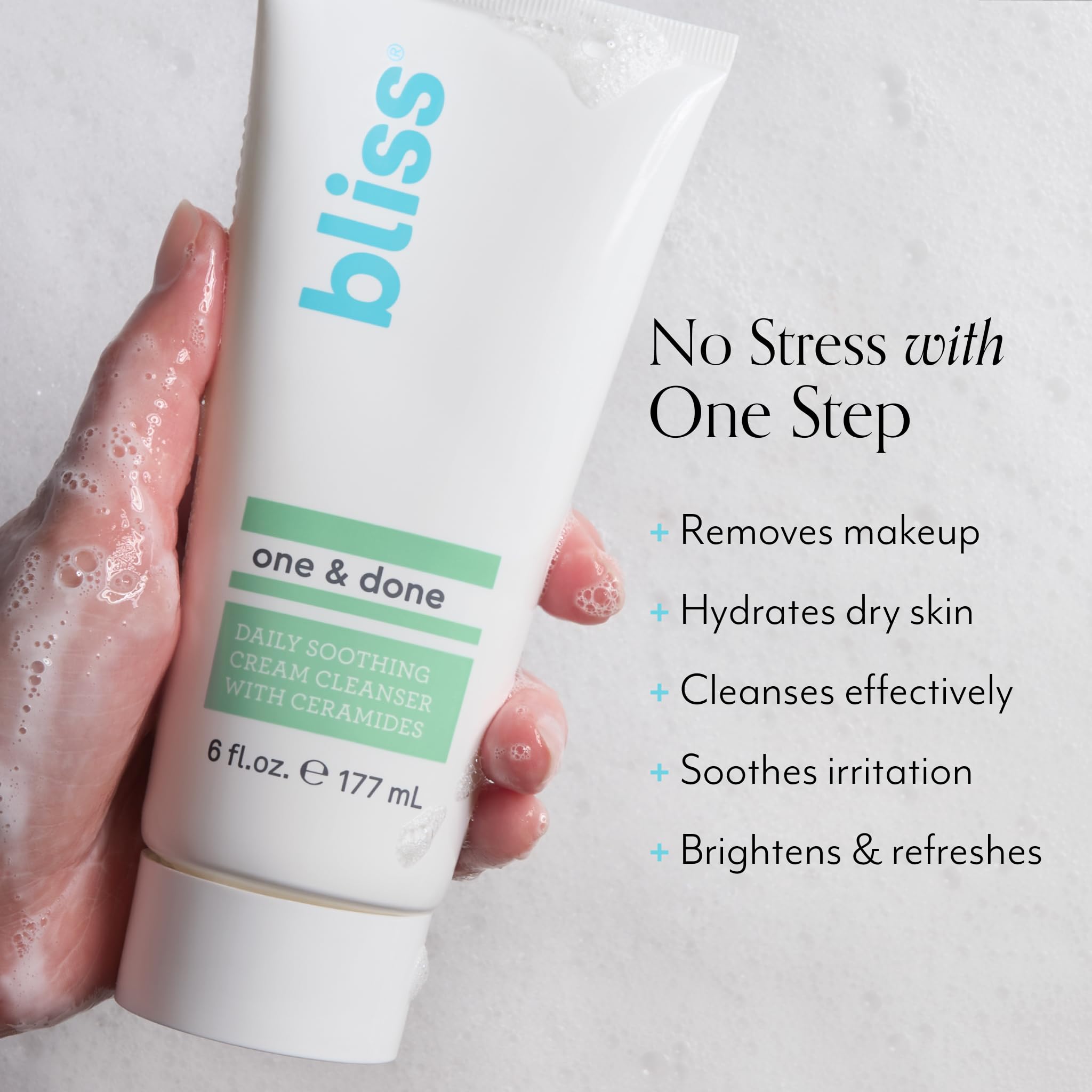 Fórmula vegana y libre de crueldad de Bliss One & Done.