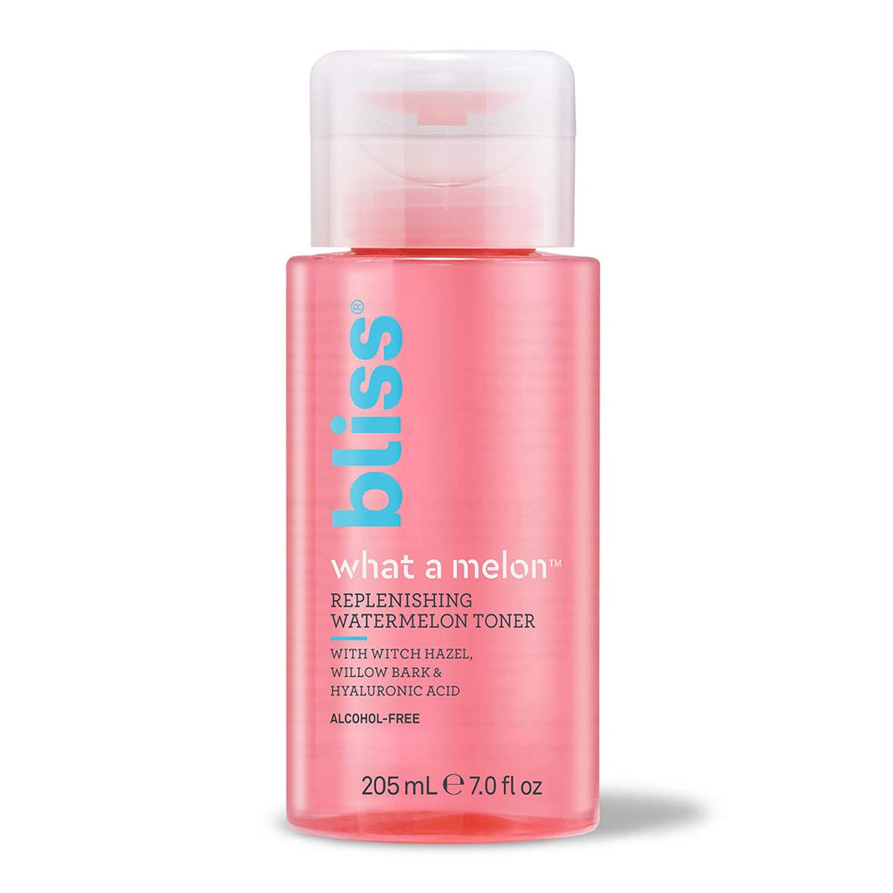Bliss What a Melon Toner, envase vegano y cruelty-free para cuidado diario.