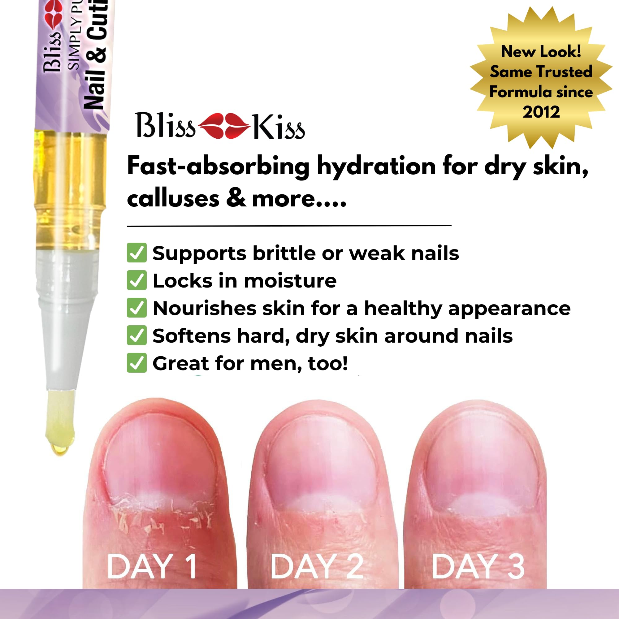 Bliss Kiss aplicador preciso para cutículas sin goteos.