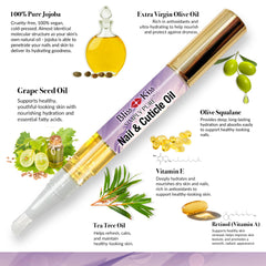 Bliss Kiss pen de aceite para uñas compacto y portátil para uso rápido.
