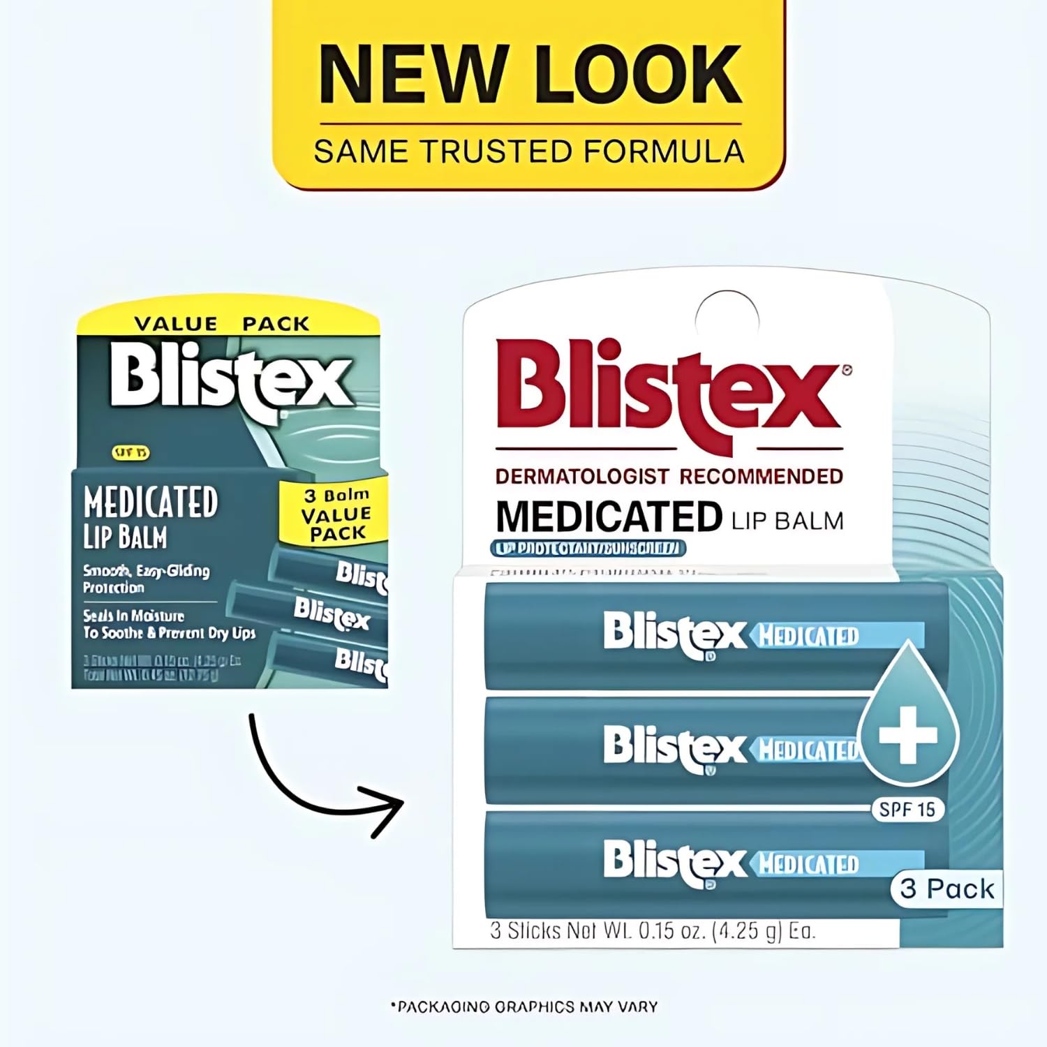 Bálsamo labial medicado de Blistex, aplicación suave para labios sedientos.