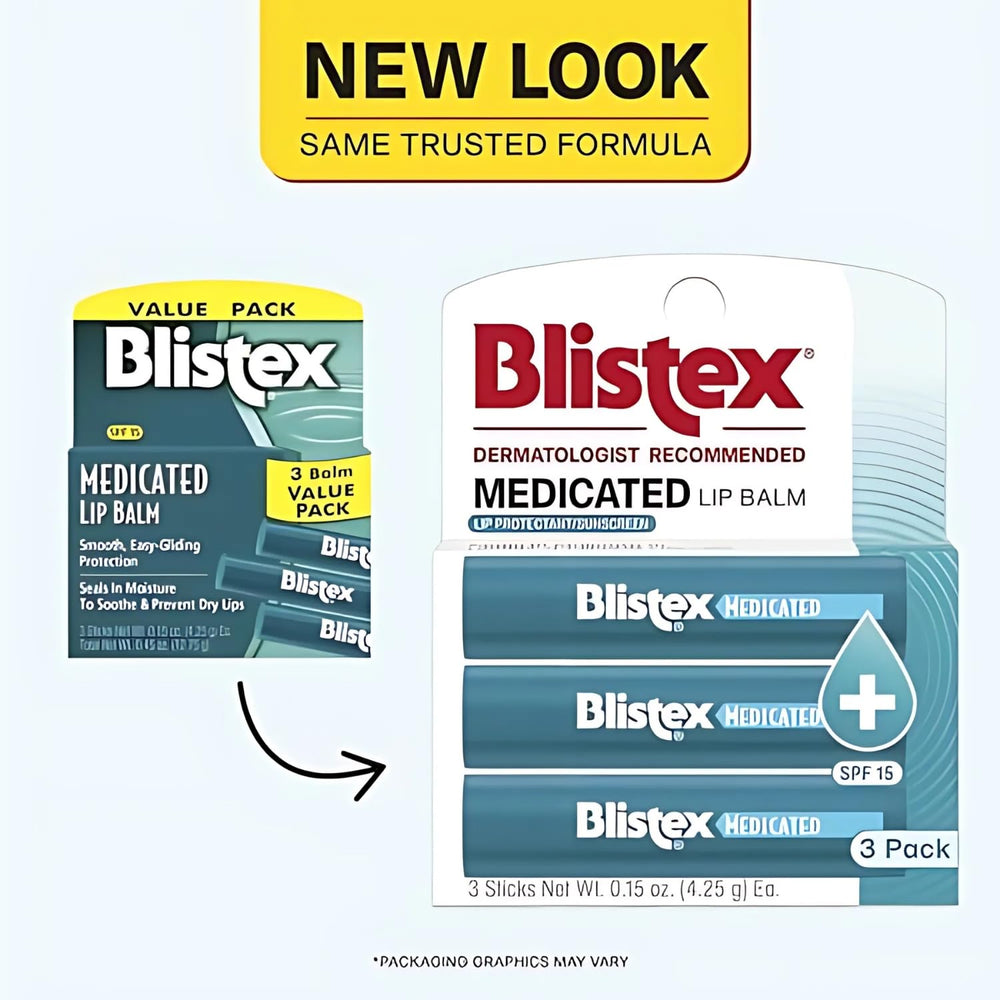 Bálsamo labial medicado de Blistex, aplicación suave para labios sedientos.