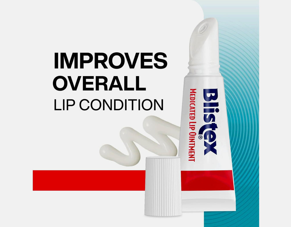 Back packaging view of Blistex Lip Ointment with usage directions.