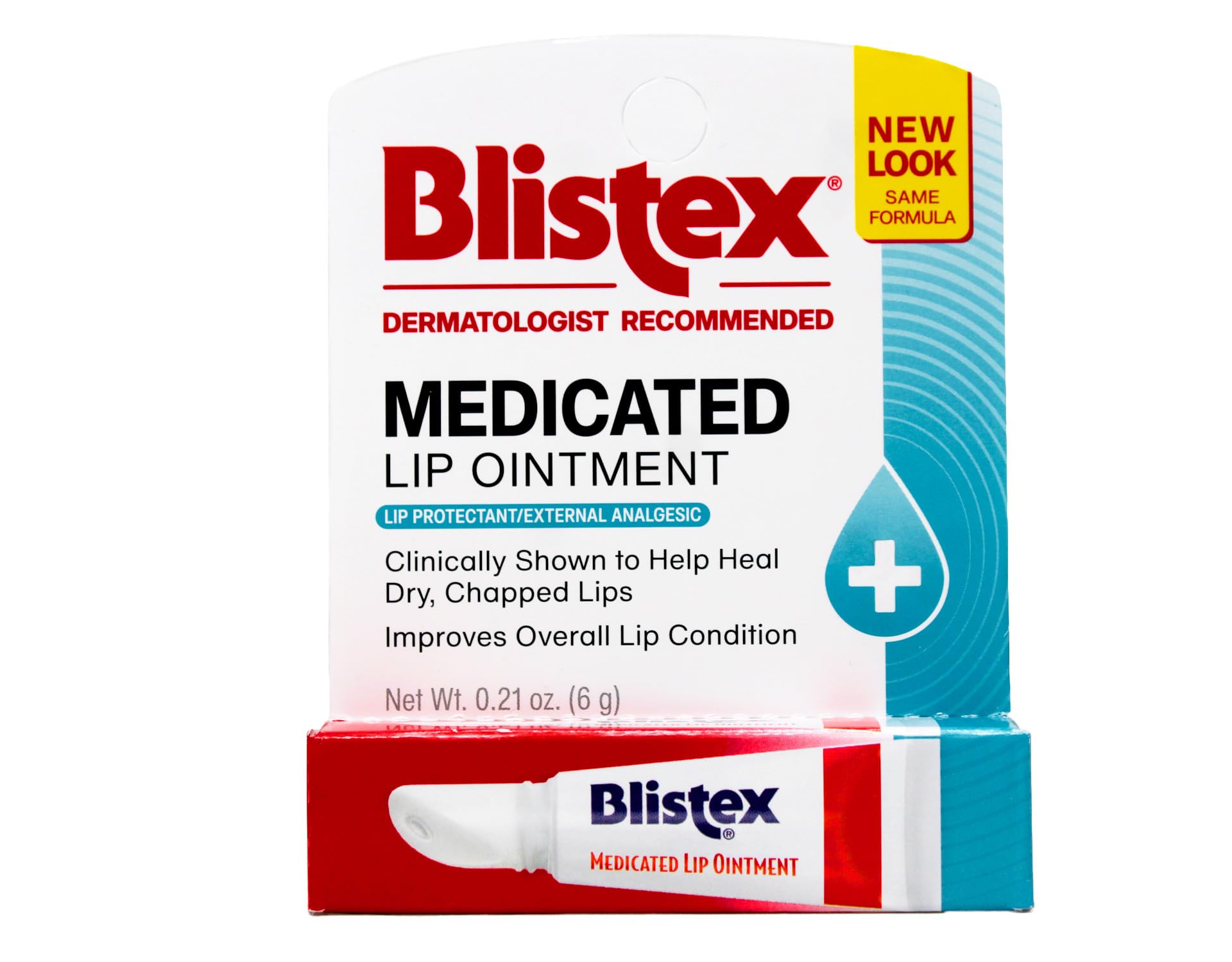 Close-up texture of Blistex Medicated Lip Ointment for lip care.