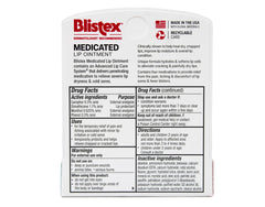 Blistex Medicated Lip Ointment applied to the lip for soothing relief.