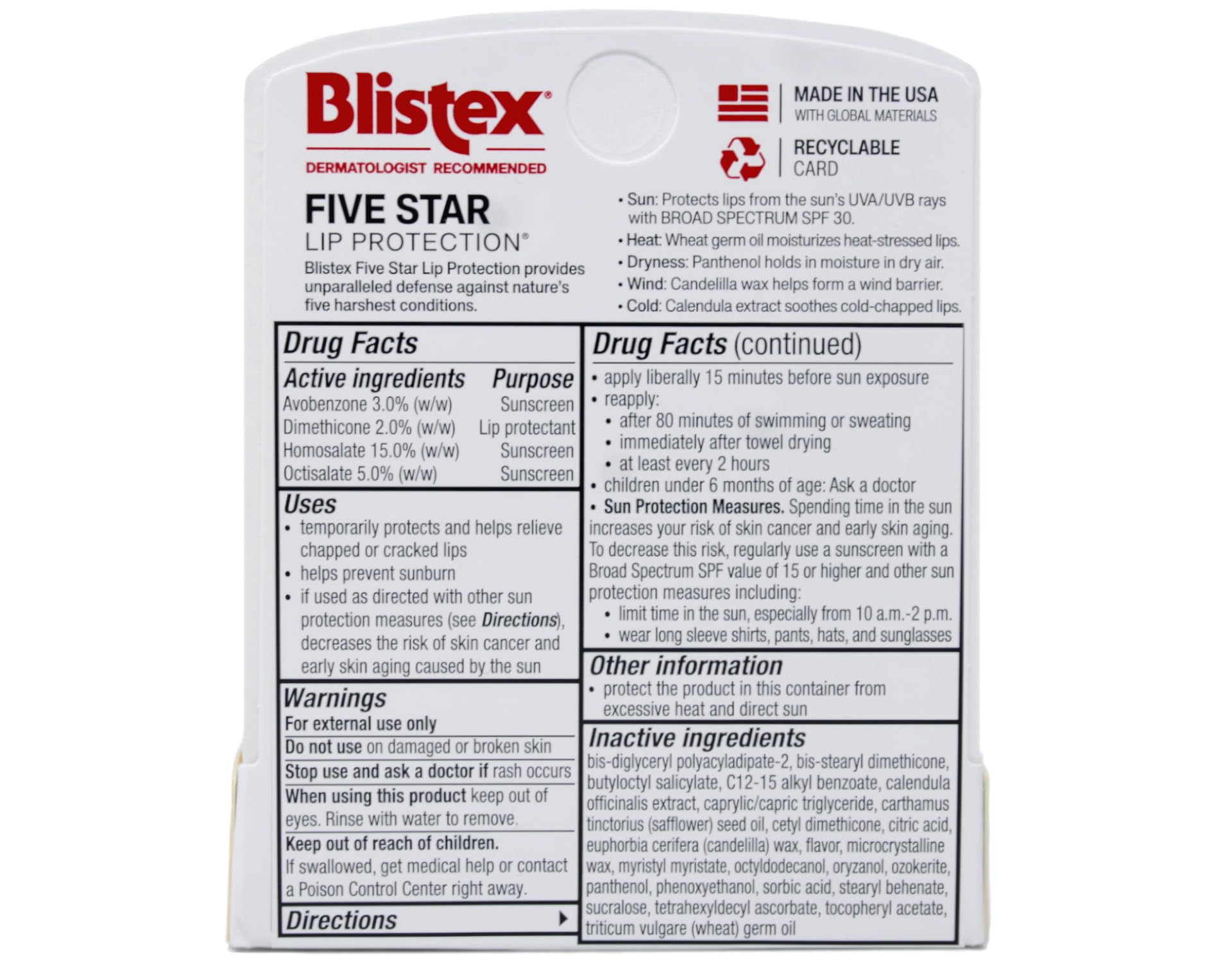 Blistex Panthenol hidratacion labios: ayuda a mantener la humedad.