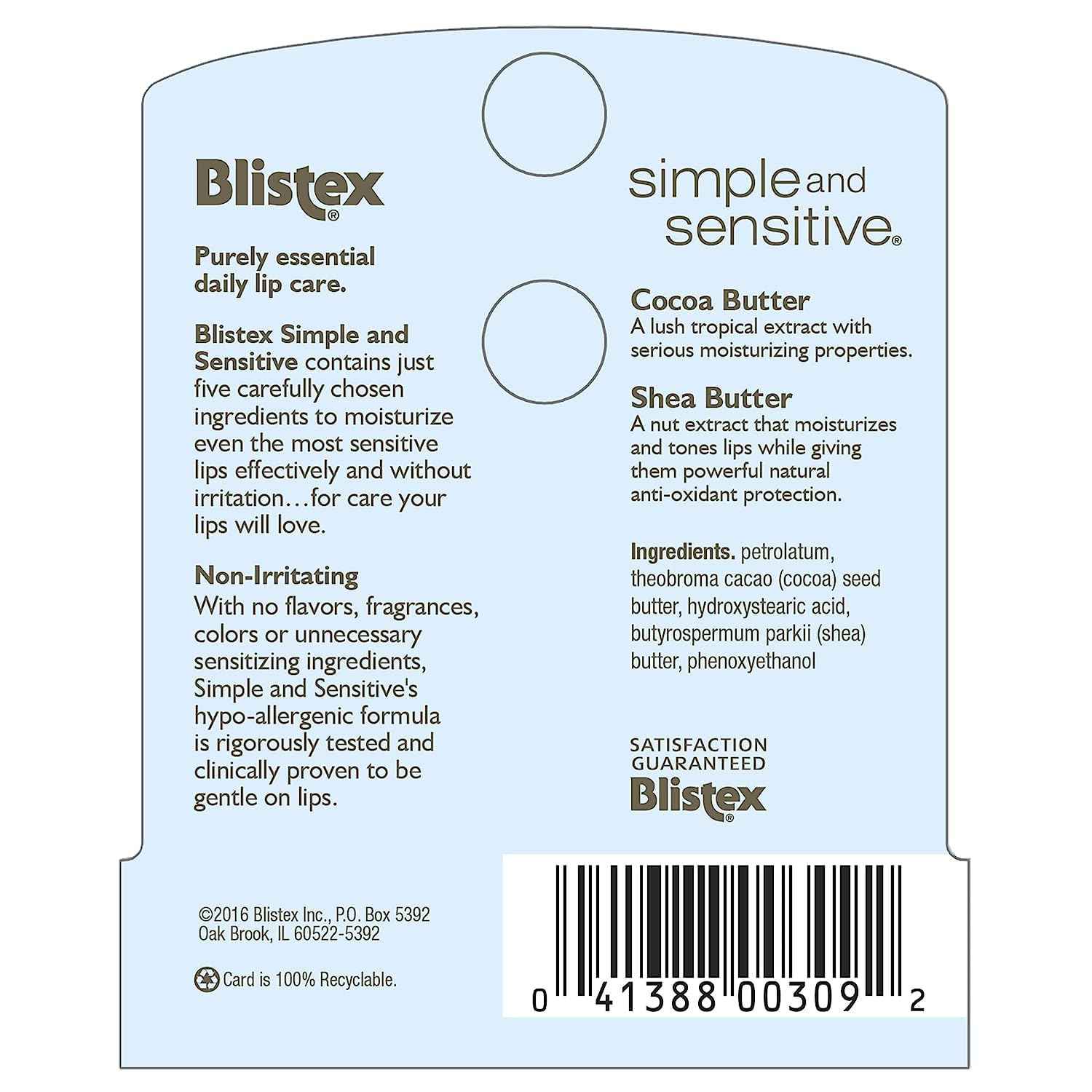 Blistex Simple & Sensitive textura suave para labios sensibles