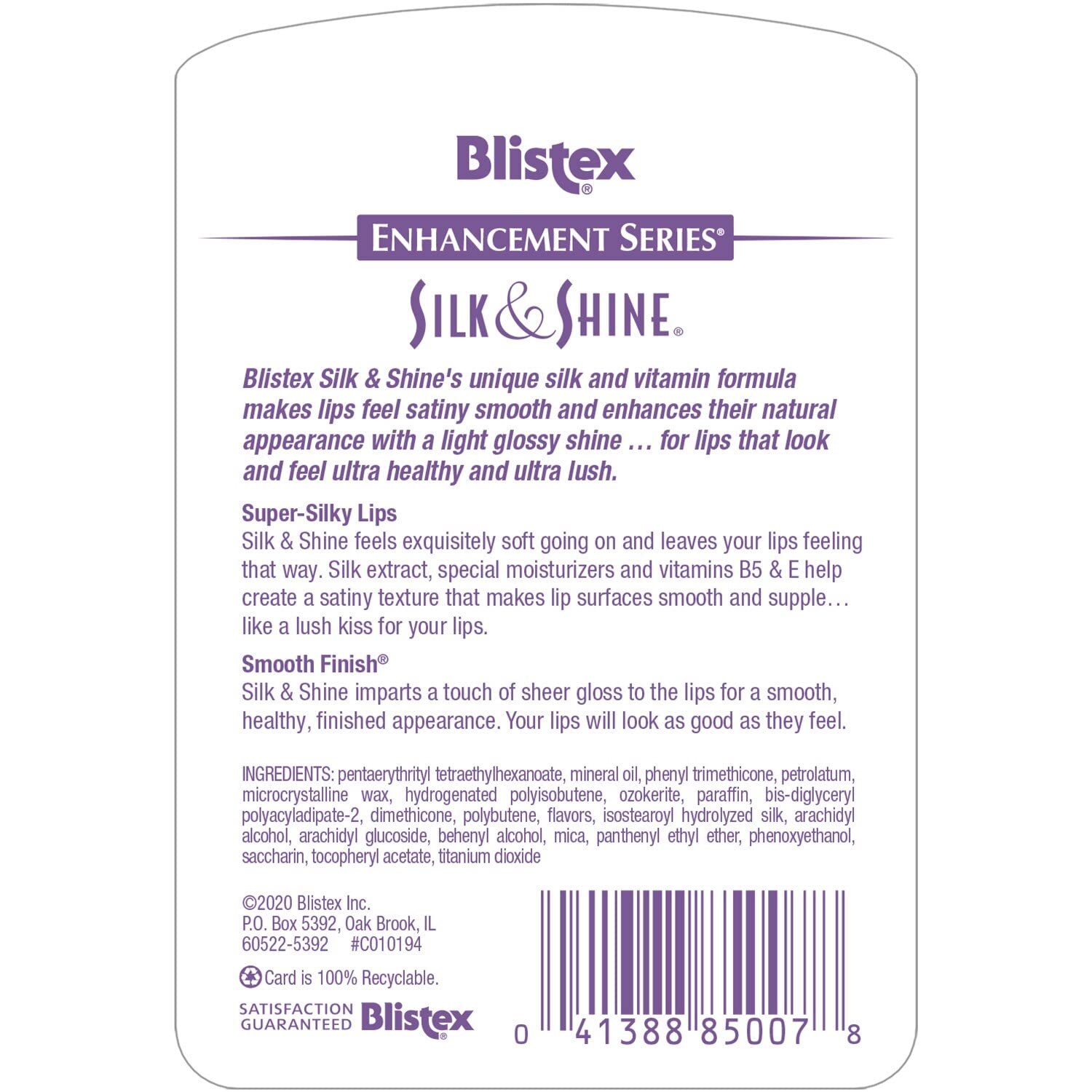 Blistex Silk & Shine: textura sedosa que mantiene labios suaves y flexibles.