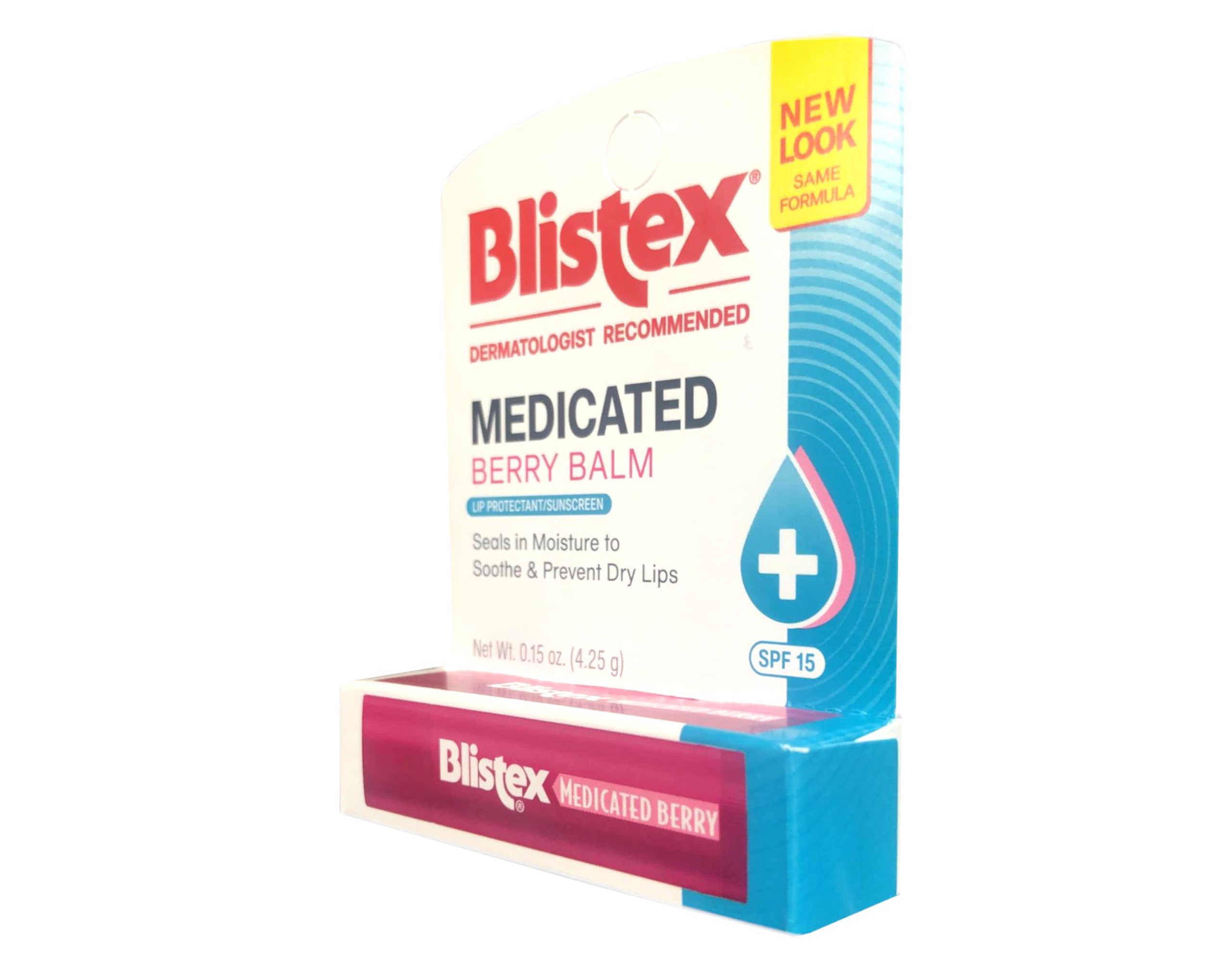 Blistex Three Protectants Berry lip balm delivers lasting moisture.