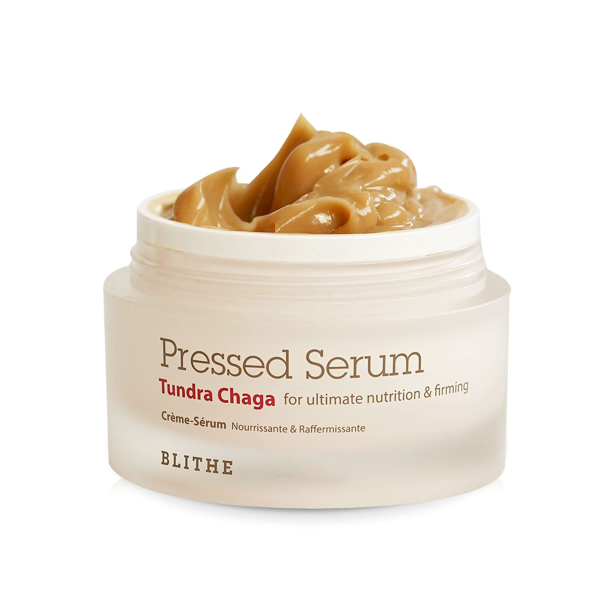BLITHE Serum prensado Tundra Chaga: frasco elegante para hidratación profunda y firmeza suave