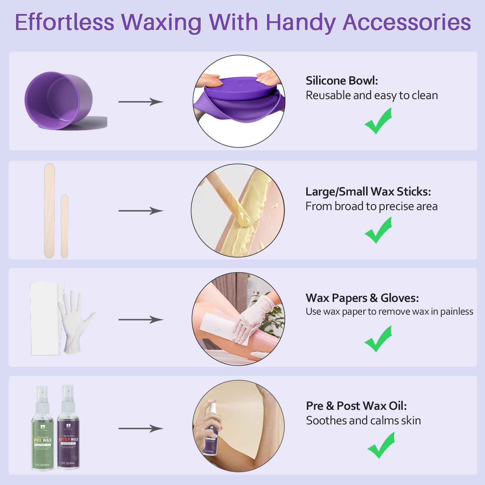 BLITZWAX contenedor de silicona facilita limpieza post depilación