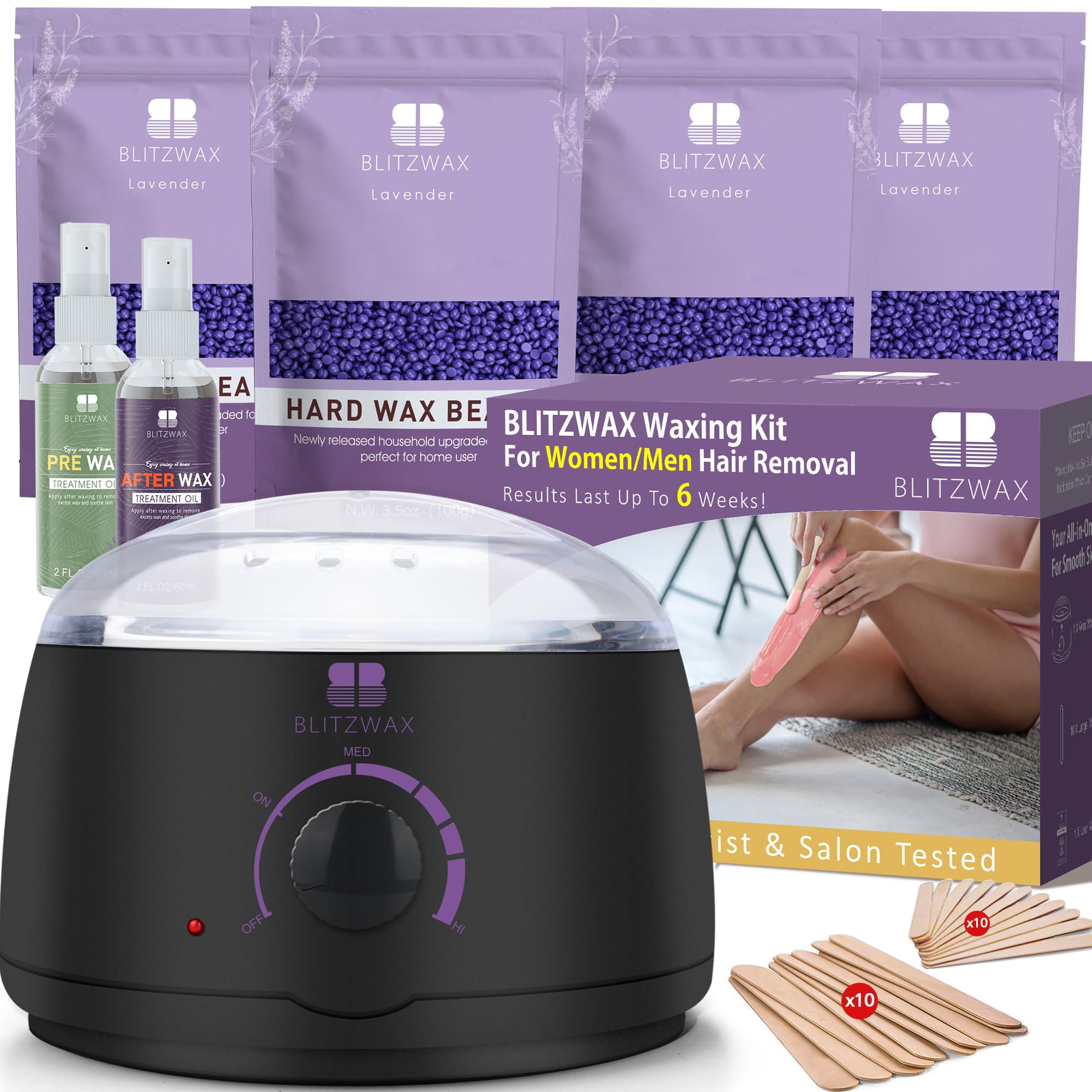 BLITZWAX kit depilación bikini fácil de usar en casa.