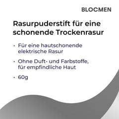 Blocmen Derma barra de polvo preafeitado, textura fina para distribuir fácilmente