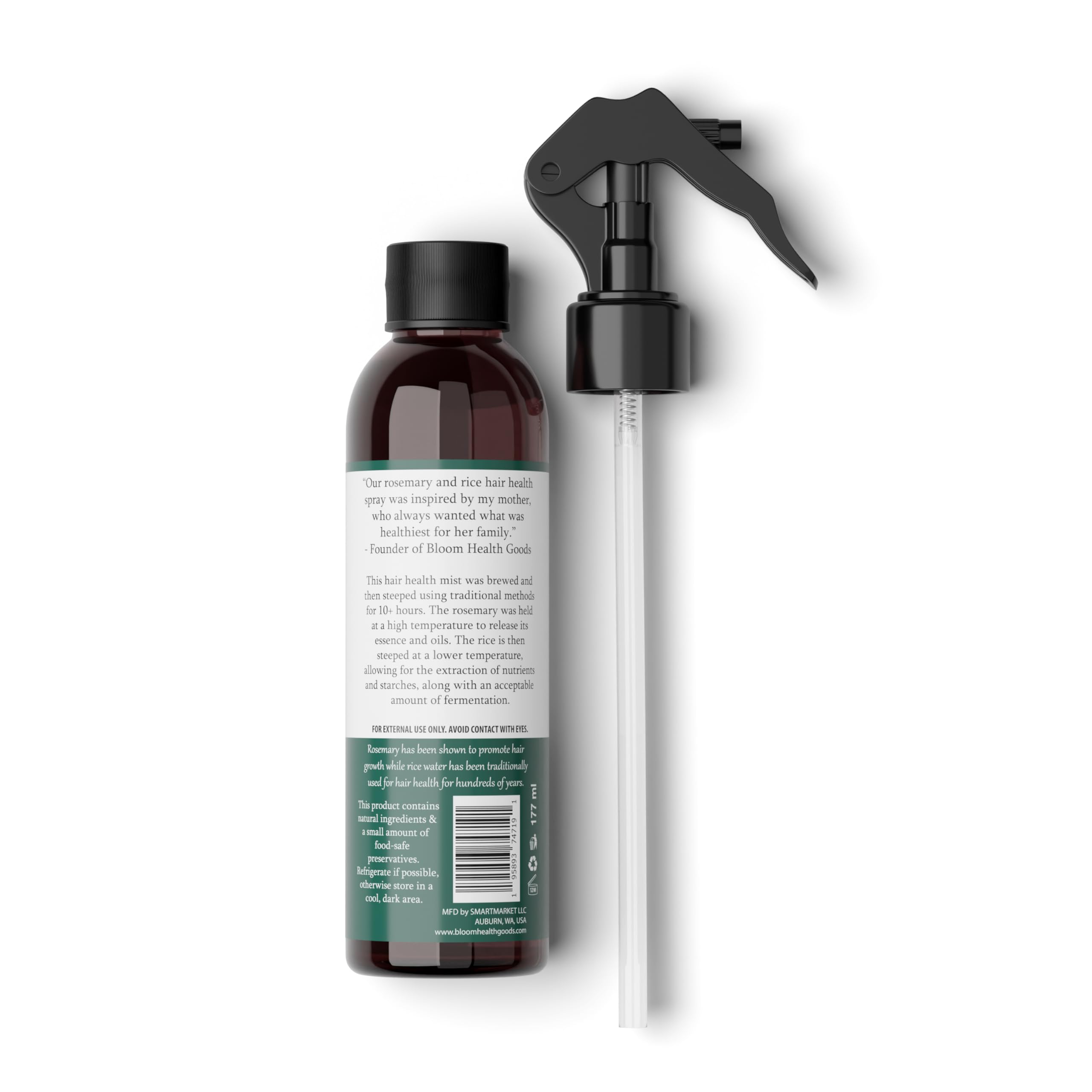Ingredientes naturales Bloom Health Goods: romero macerado para fortalecimiento capilar