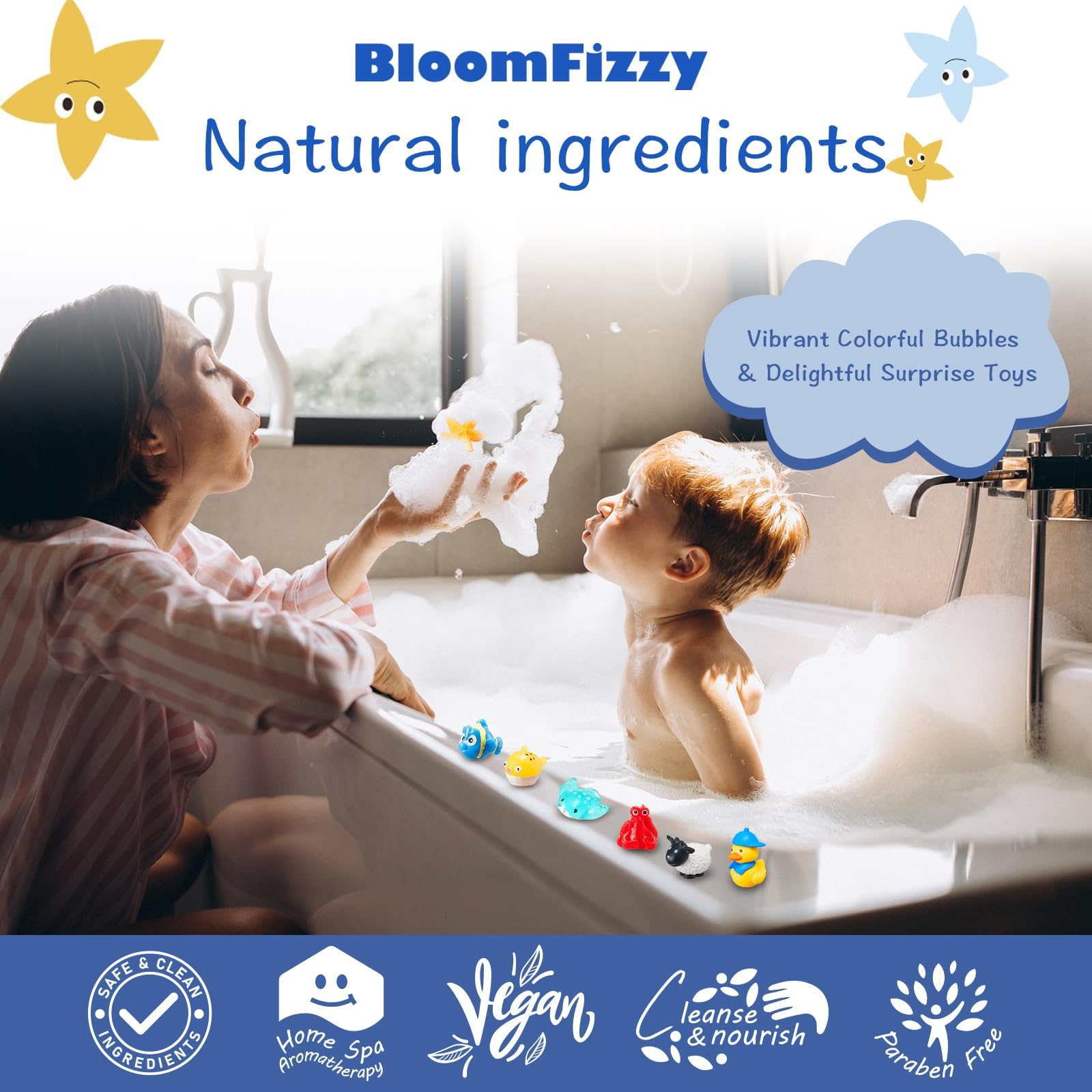 BloomFizzy: juguetes sorpresa, juego educativo y seguro para niños.