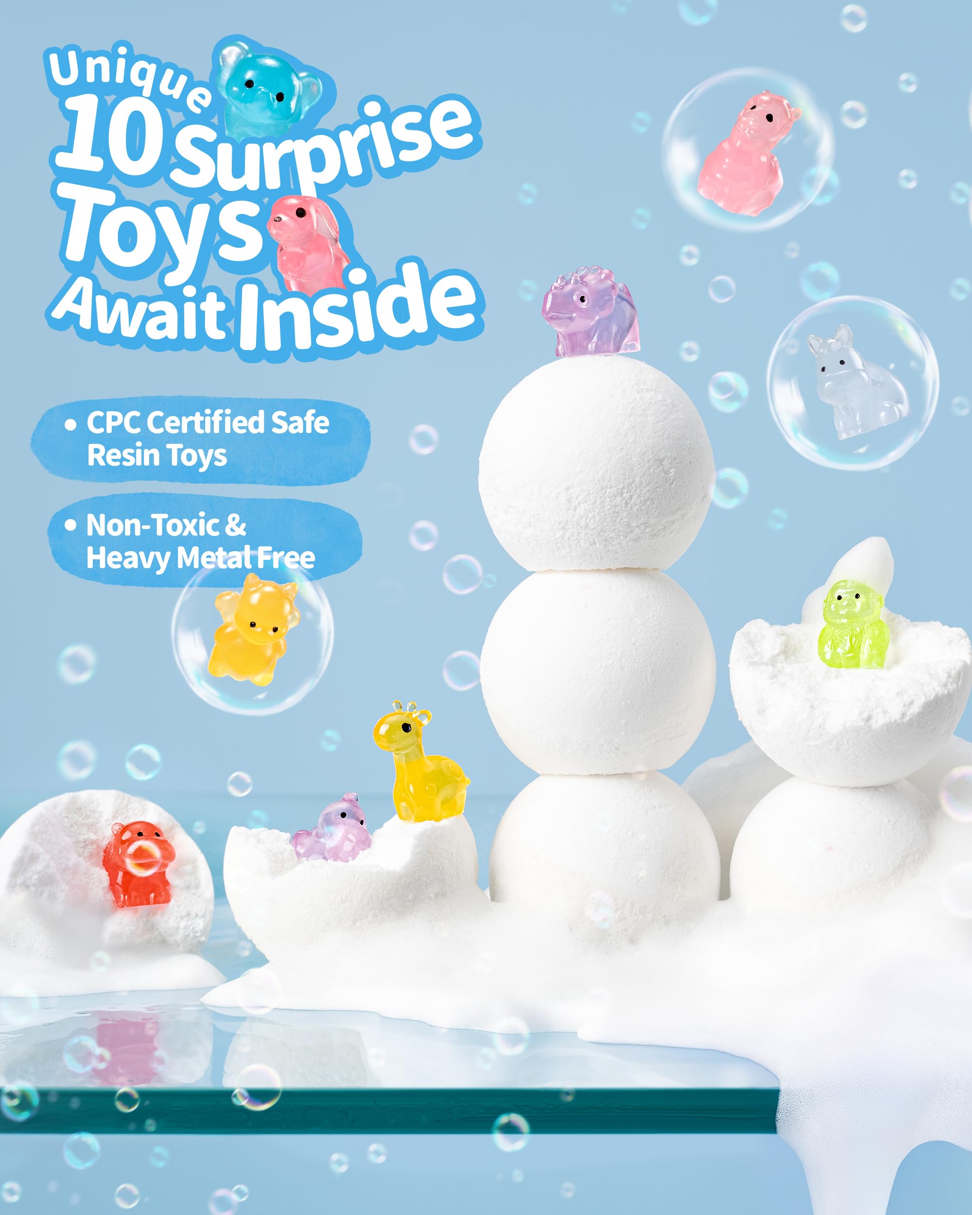 BloomFizzy bomba de baño con sorpresa interna para juego diario.