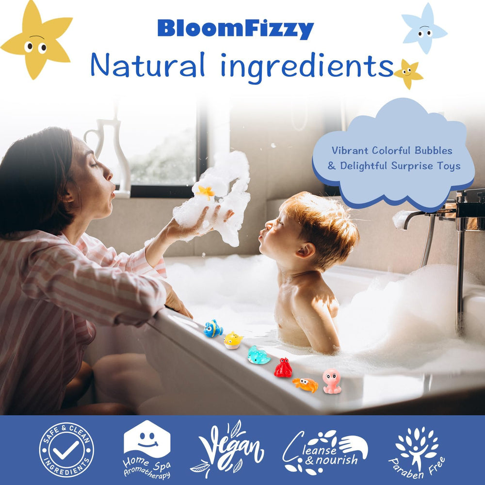 BloomFizzy juguete marino oculto revelado al disolverse, estimulando la curiosidad.
