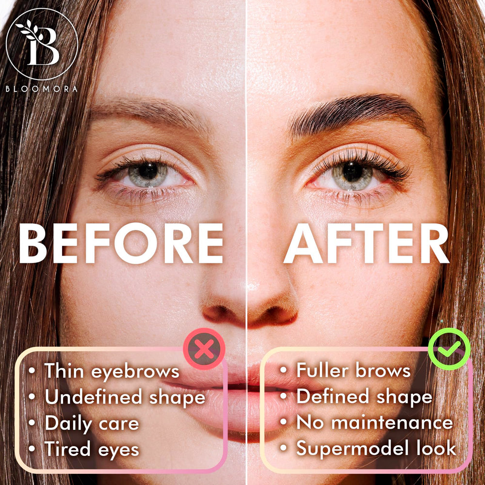 BLOOMORA kit laminacion-cejas: aplicación en casa para resultados pulidos.