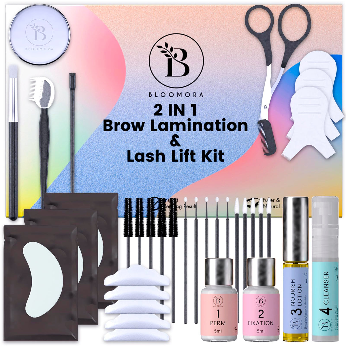 BLOOMORA conjunto laminacion cejas y pestanas para un look definido y duradero