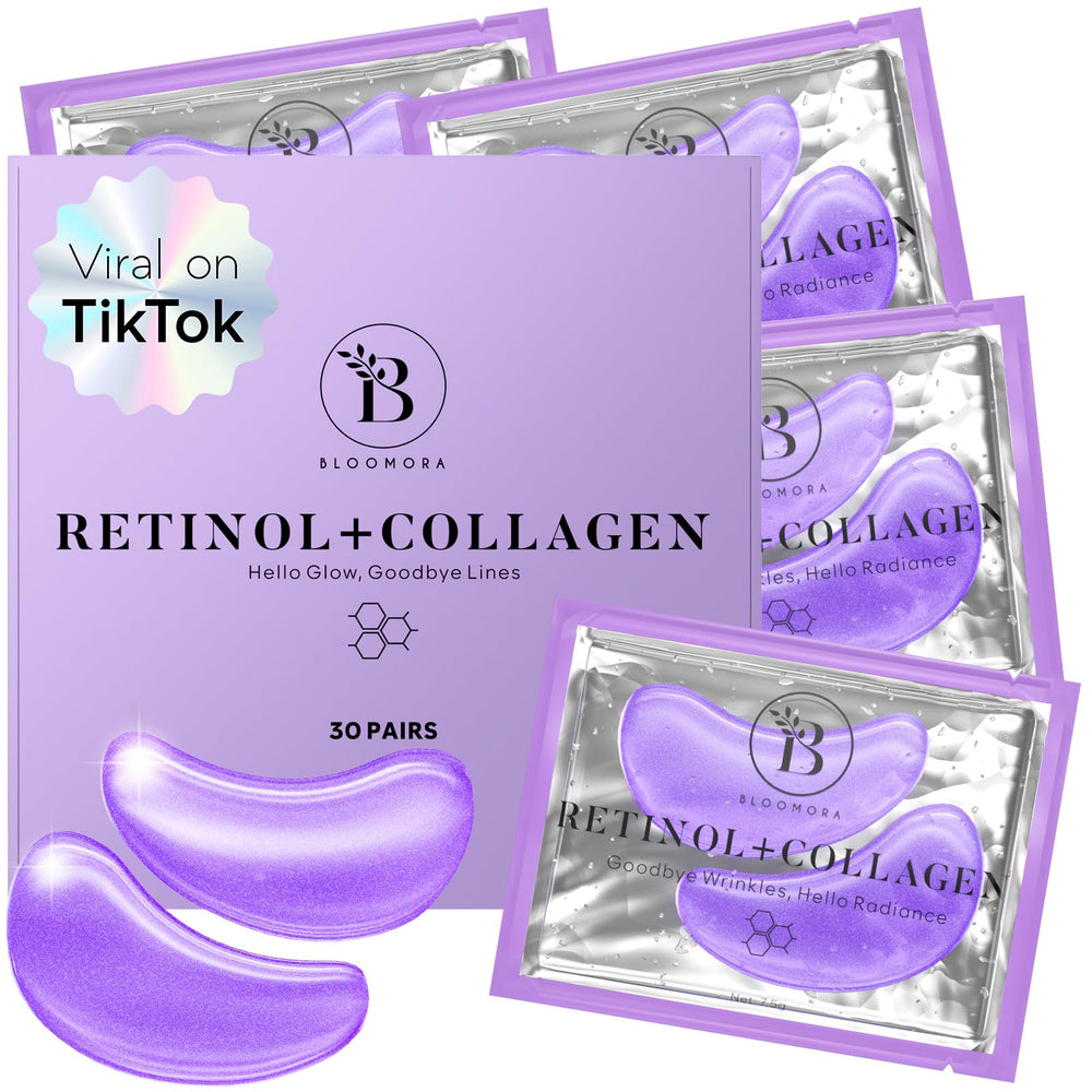 BLOOMORA parches ojos retinol colágeno: hidratación profunda para contorno luminoso.