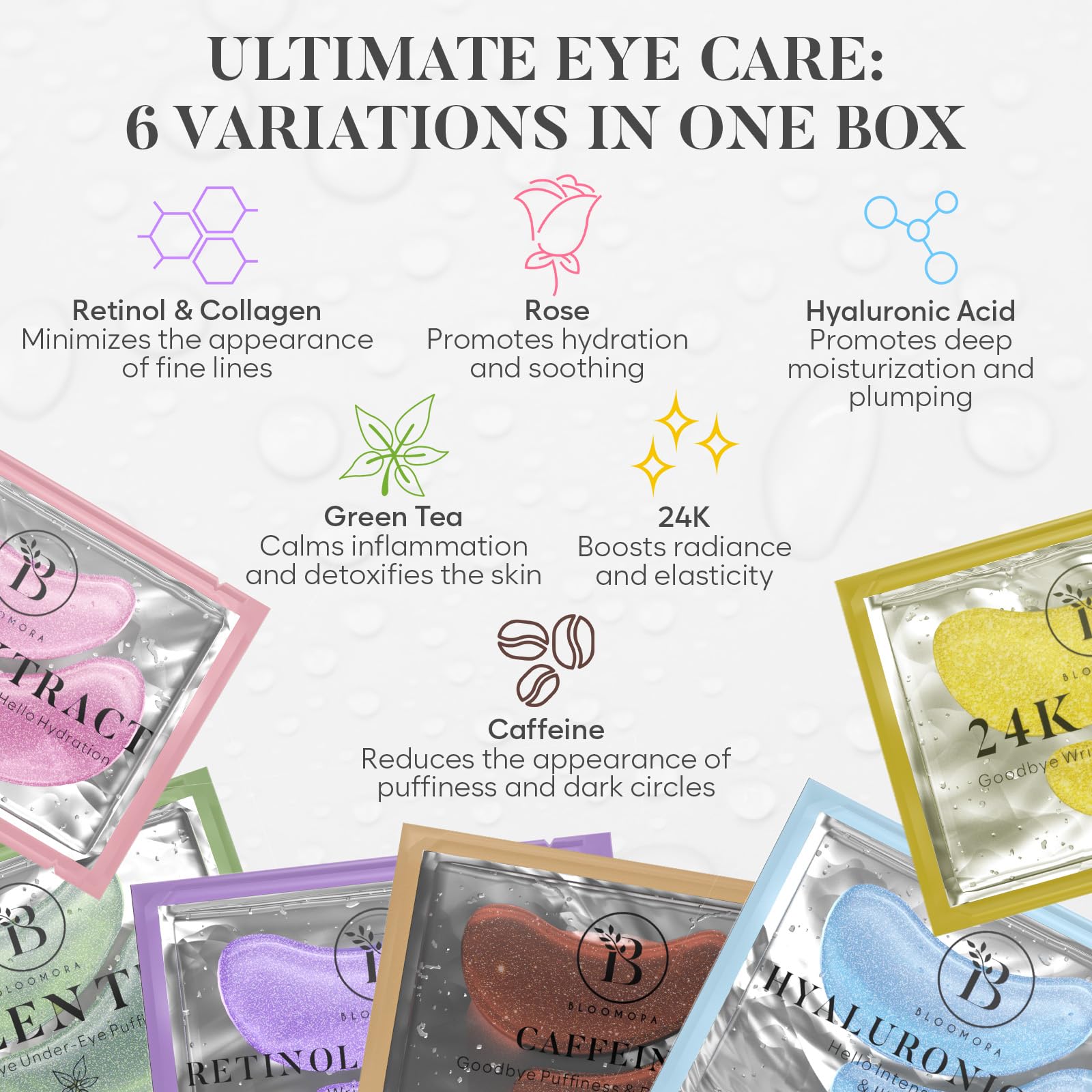 BLOOMORA Parches Ojos té verde para desinflamar y revitalizar