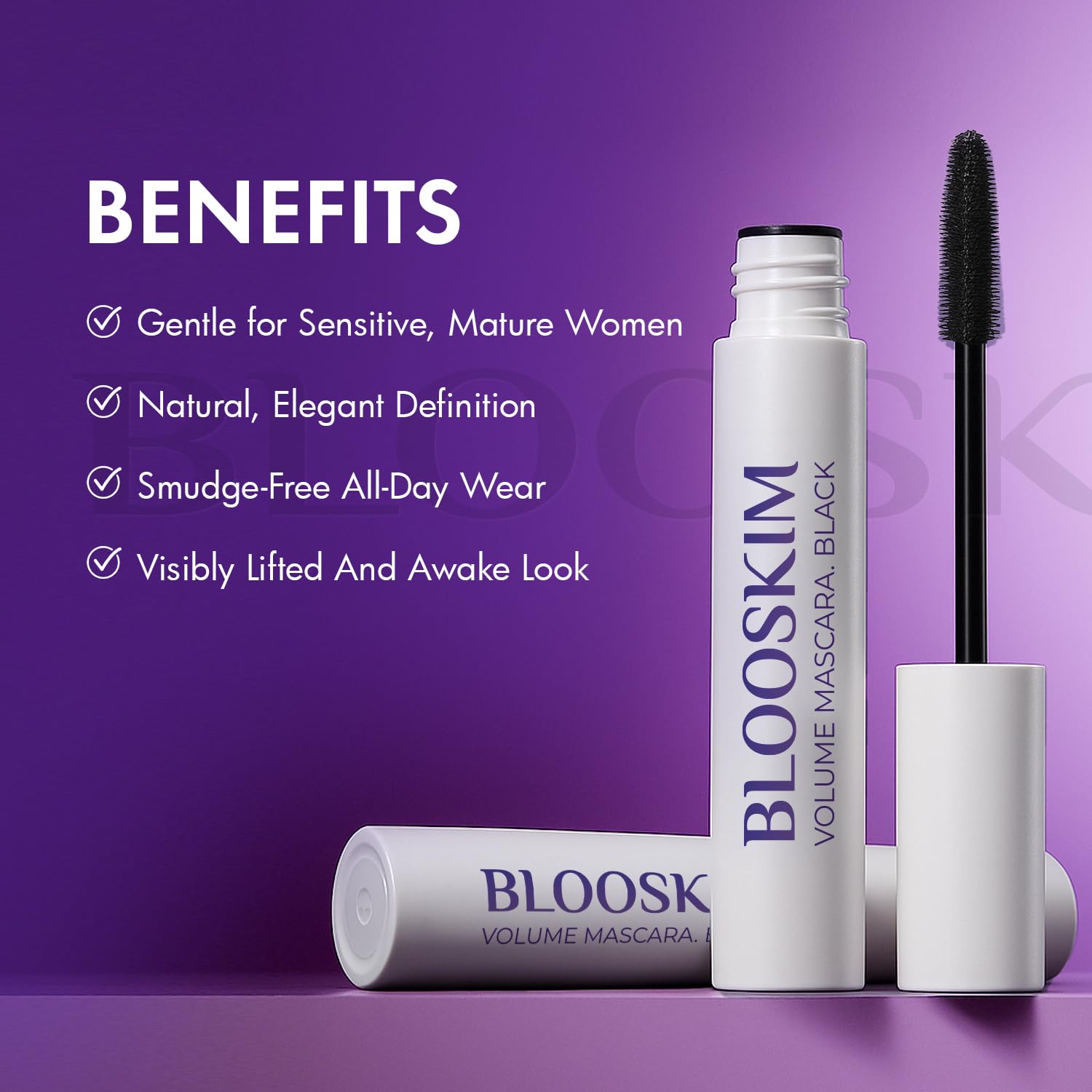 Blooskim Mascara brosse-precision évite les paquets et définit nettement.