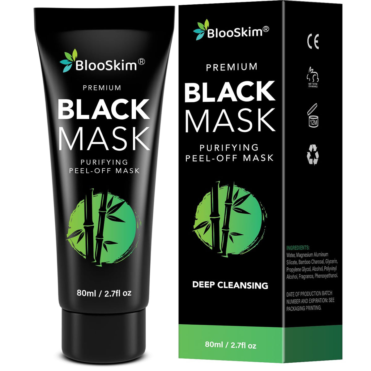 blooskim mascarilla negra despegable para limpieza profunda de poros y piel más limpia
