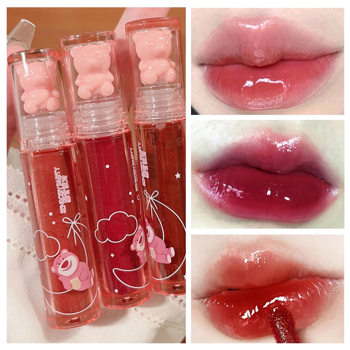 Blopuivo brillo labial oso: color intenso y hidratación.