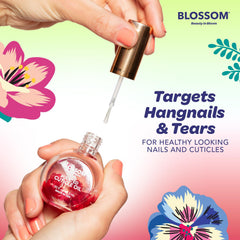 Blossom Frasco de 0.5 oz para uso diario de uñas saludables.