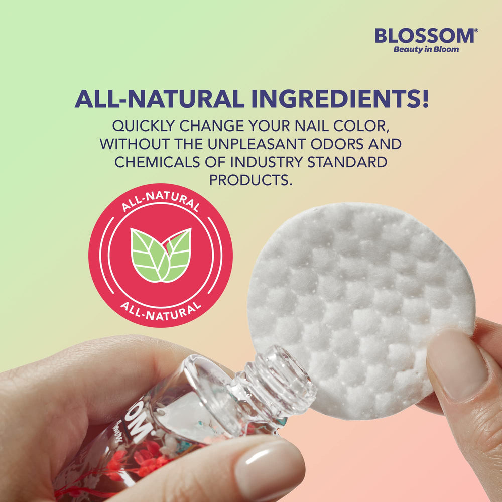 Menta Blossom, bote con flores y menta, limpieza suave para uñas naturales.