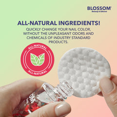 Menta Blossom, bote con flores y menta, limpieza suave para uñas naturales.