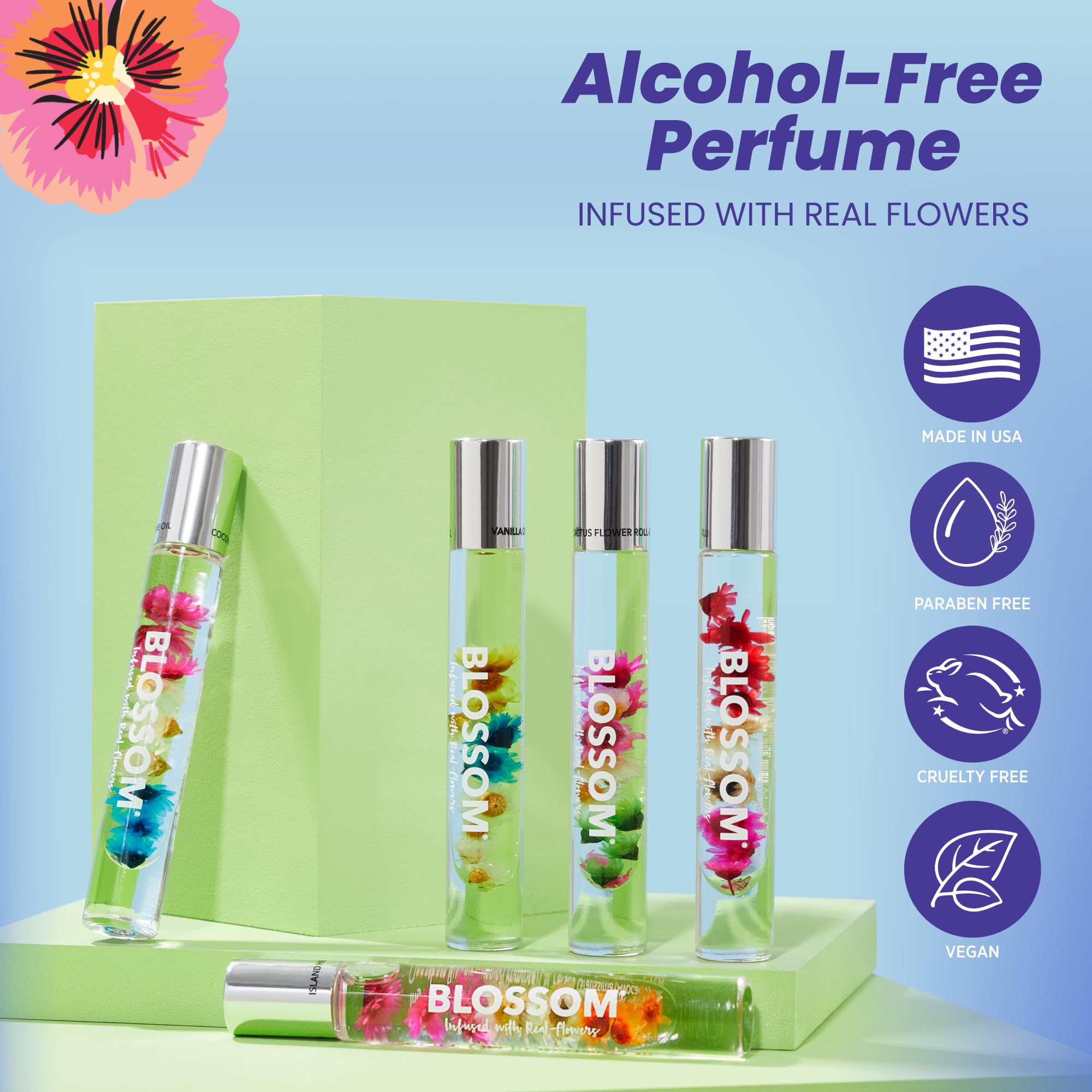 blossom rodillo perfume jazmín miel: primer plano del aplicador rodante
