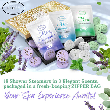 BLRIET ducha-aromaterapia-eucalipto-menta: estimulante combinación para una sesión vigorizante.
