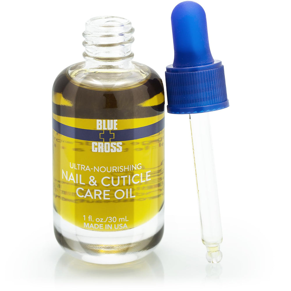 Blue Cross Nail & Cuticle Oil: botella con gotero para aplicación precisa