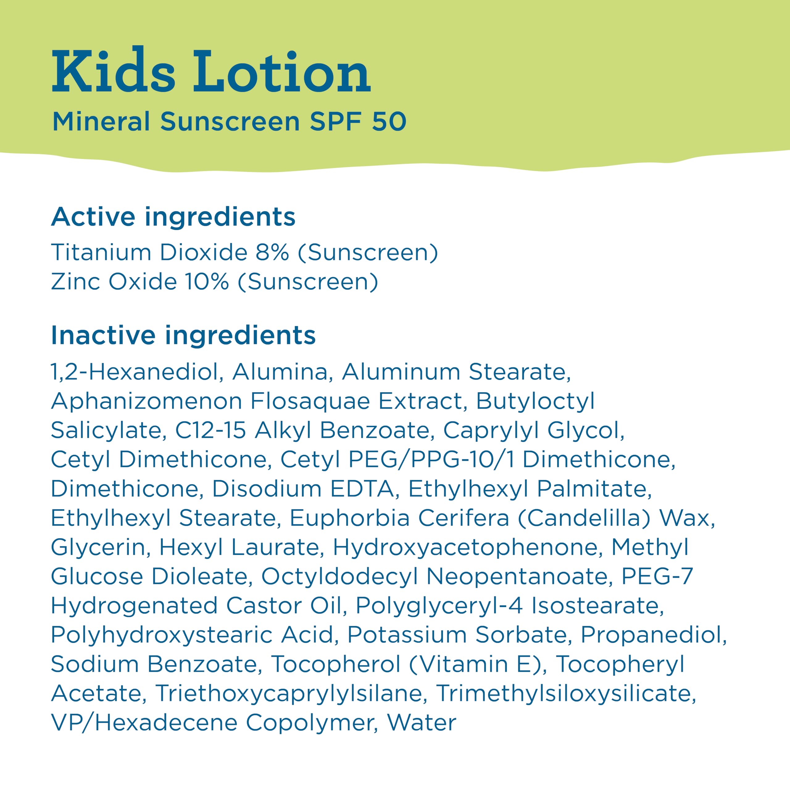 Blue Lizard Kids Mineral SPF 50 con algas azules antioxidantes