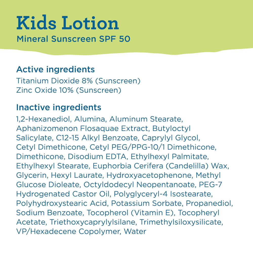 Blue Lizard Kids Mineral SPF 50 con algas azules antioxidantes